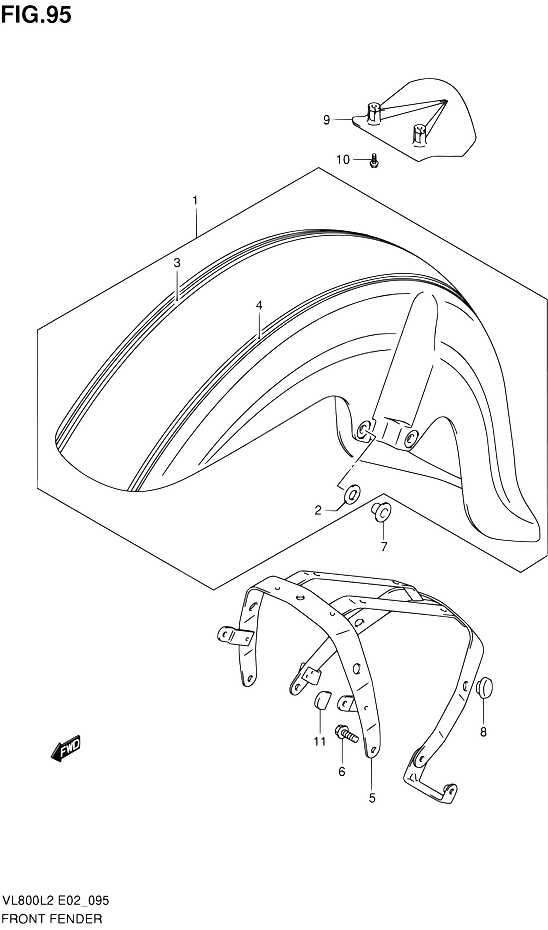 GARDE BOUE AVANT POUR SUZUKI VOLUSIA VL800L2 2012 Esprit SUZUKI La