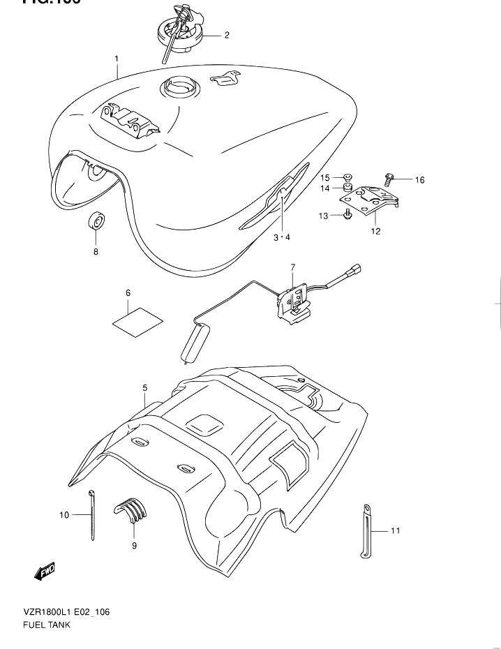 Reservoir Dessence Pour Suzuki Intruder Vzr Zl Esprit Suzuki