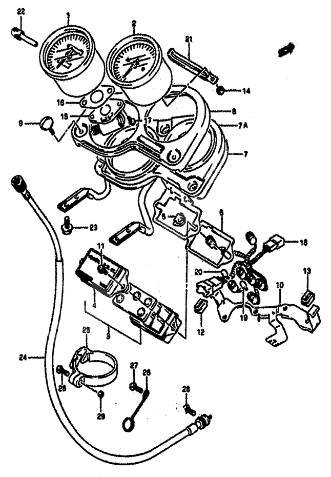 COMPTEUR POUR GSX R 1100 GSX R1100 N 1992 Esprit SUZUKI La