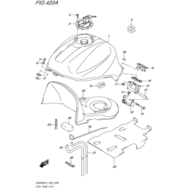 RESERVOIR DESSENCE POUR SV 650 S ABS SV650SA L4 2014 Esprit SUZUKI