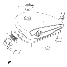 RESERVOIR DESSENCE POUR SUZUKI INTRUDER VS800GL P 1993 Esprit SUZUKI