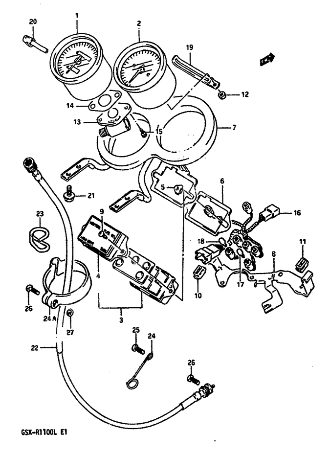 COMPTEUR POUR GSX R 1100GSX R1100K 1989 Esprit SUZUKI la référence