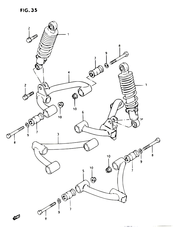 AMORTISSEUR TRIANGLES POUR SUZUKI OZARK 230 1987 POUR SUZUKI OZARKLT F230 