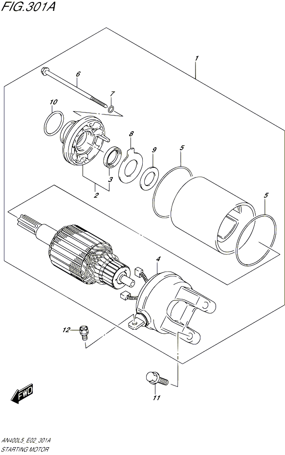 DEMARREUR POUR SUZUKI BURGMAN 400 2015 POUR BURGMAN 400 AN400ZA L5 