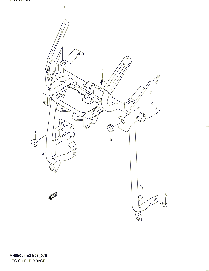 SUPPORT MARCHE PIEDS AN650L1 E03 POUR SUZUKI BURGMAN 650 2011 POUR SUZUKI BURGMANAN650 L1 