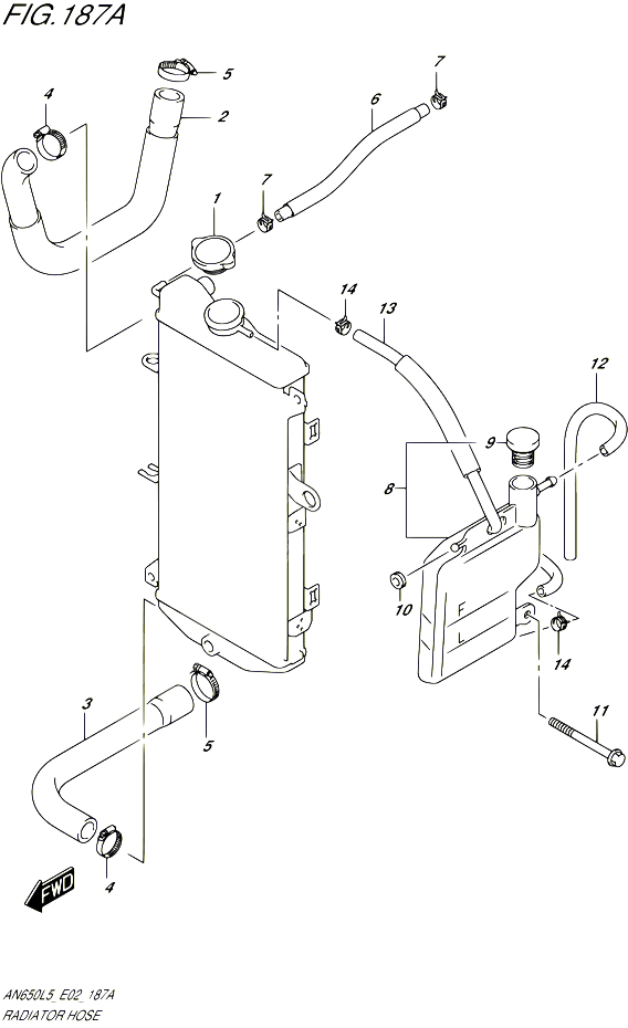 DURITE DE RADIATEUR AN650L5 E19 POUR SUZUKI BURGMAN 650 2015 POUR BURGMAN 650 AN650 L5 