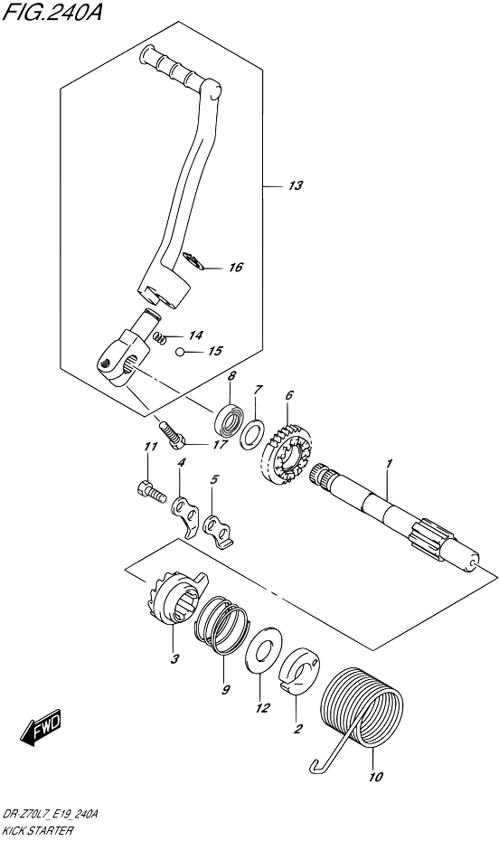 KICK POUR DR-Z 70(DR-Z70 L7 ) 2017