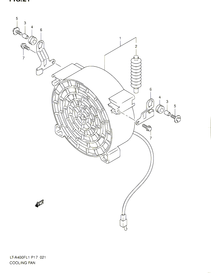 VENTILATEUR DE REFROIDISSEMENT POUR SUZUKI KINGQUAD 400 2011 POUR SUZUKI KINGQUADLT A400F L1 