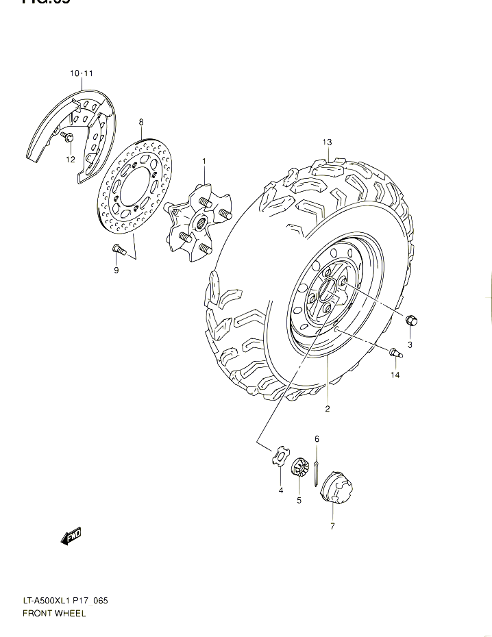 ROUE AVANT POUR SUZUKI KINGQUAD 500 2011 POUR SUZUKI KINGQUADLT A500X L1 