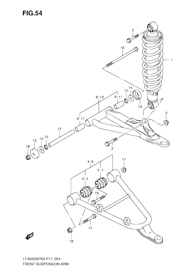 BRAS SUSPENSION AVANT POUR SUZUKI KINGQUAD 500 2010 POUR SUZUKI KINGQUADLT A500XP L0 