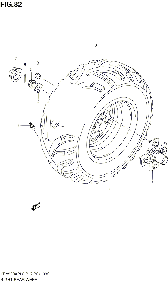 ROUE ARRIERE DROITE POUR SUZUKI KINGQUAD 500 2012 POUR SUZUKI KINGQUADLT A500XP L2  LT A500XPZ L2 