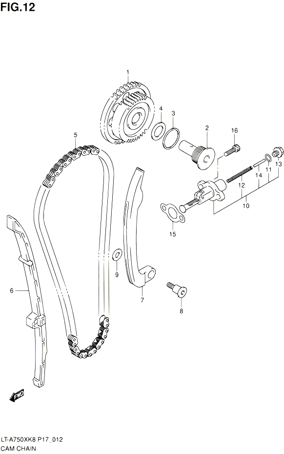 DISTRIBUTION POUR SUZUKI KINGQUAD 750 2010 POUR SUZUKI KINGQUADLT A750X L0 