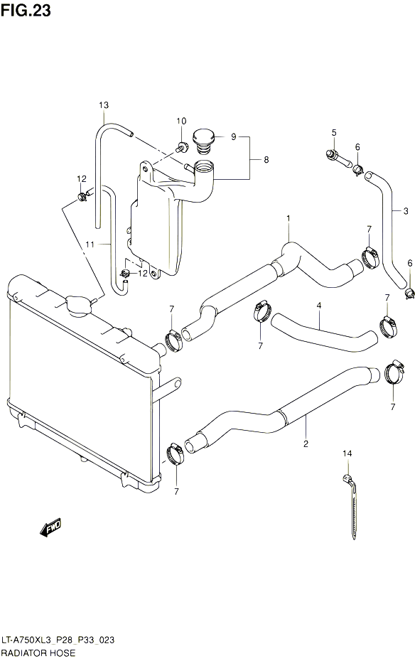 DURITE DE RADIATEUR POUR SUZUKI KINGQUAD 750 2013 POUR SUZUKI KINGQUADLT A750X L3  LT A750XZ L3 