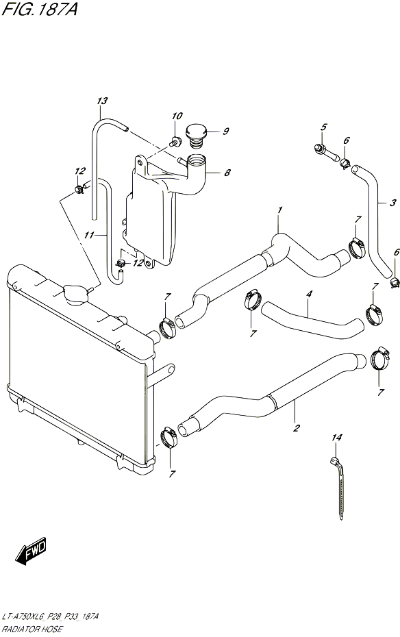 DURITE DE RADIATEUR POUR SUZUKI KINGQUAD 750 2016 POUR SUZUKI KINGQUADLT A750X L6  LT A750XZ L6 