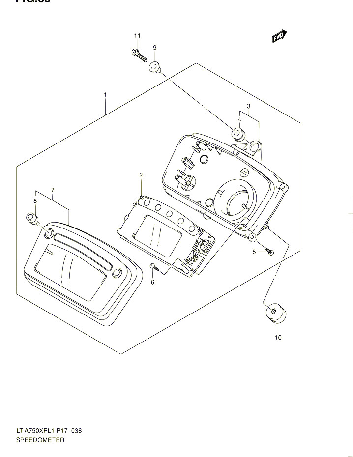 COMPTEUR DE VITESSE LT A750XPL1 P17 POUR SUZUKI KINGQUAD 750 2011 POUR SUZUKI KINGQUADLT A750XP L1 