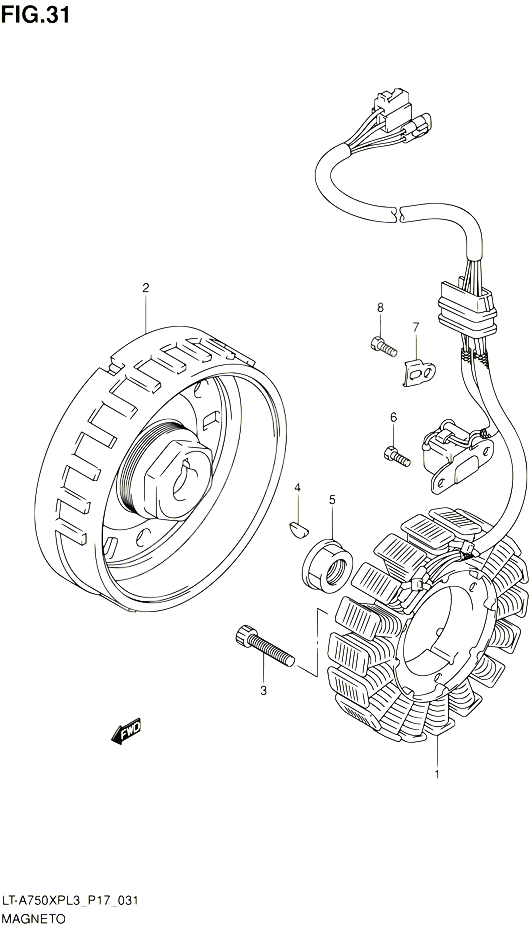 ALLUMAGE ROTOR STATOR POUR SUZUKI KINGQUAD 750 2013 POUR SUZUKI KINGQUADLT A750XP L3  LT A750XPZ L3 