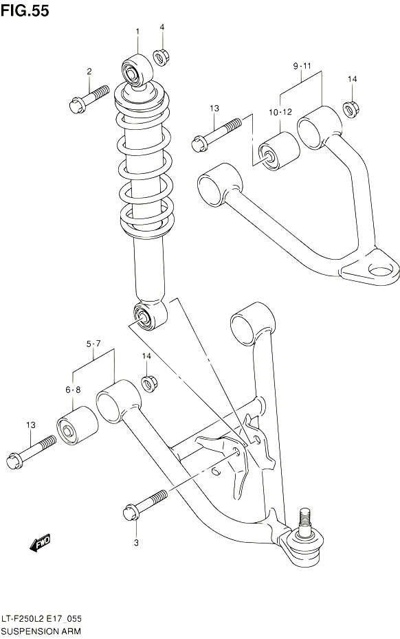 AMORTISSEUR TRIANGLES POUR SUZUKI OZARK 250 2012 POUR SUZUKI OZARKLT F250 L2 