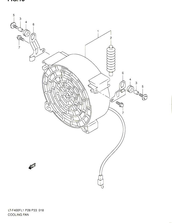 VENTILATEUR DE REFROIDISSEMENT POUR SUZUKI KINGQUAD 400 2011 POUR SUZUKI KINGQUADLT F400F L1  LT F400FZ L1 