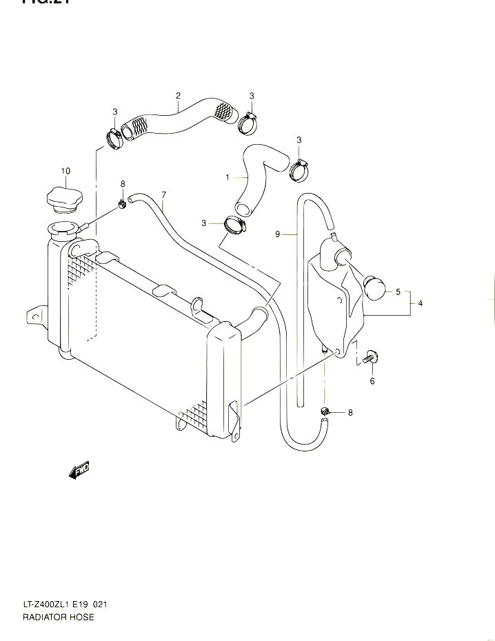 DURITE DE RADIATEUR POUR SUZUKI QUADSPORT 400 2011 POUR SUZUKI QUADSPORTLT Z400 L1  LT Z400Z L1 