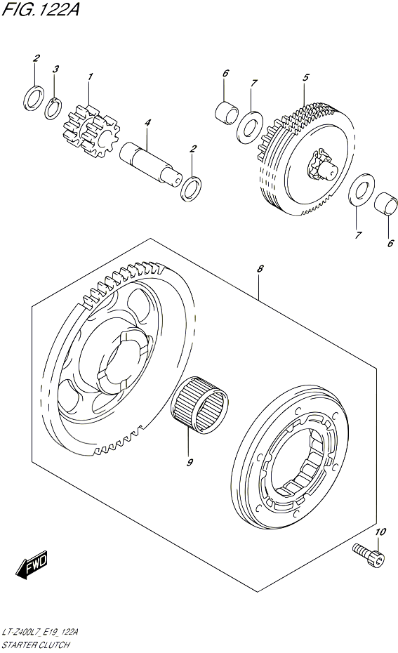 ROUE LIBRE DE DEMARREUR POUR SUZUKI QUADSPORT 400 2017 POUR QUADSPORT Z400 LT Z400 L7 