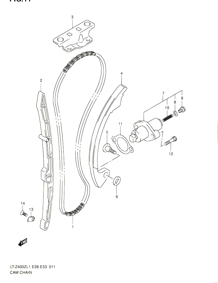 DISTRIBUTION POUR SUZUKI QUADSPORT 400 2011 POUR SUZUKI QUADSPORTLT Z400Z L1 