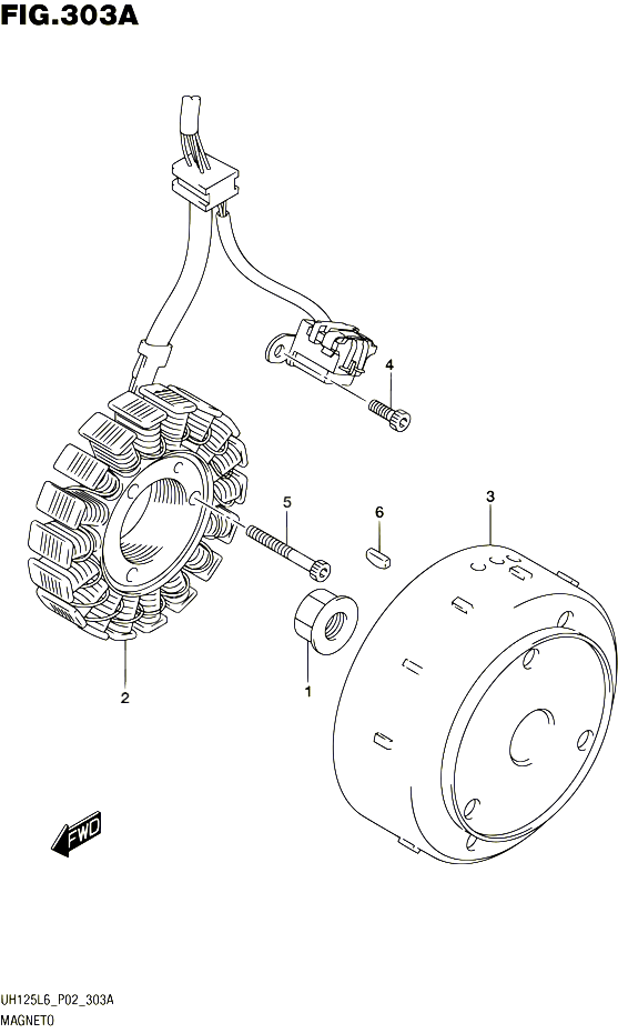 ALLUMAGE ROTOR STATOR POUR SUZUKI BURGMAN 125 2016 POUR SUZUKI BURGMANUH125 L6 