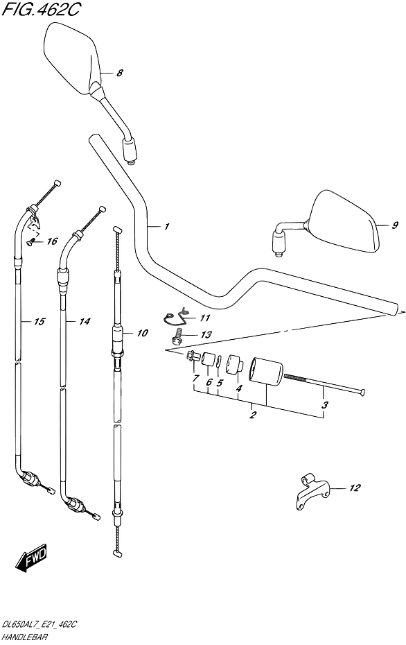 GUIDON POUR V-STROM 650 ABS(DL650AL7 E21) 2017