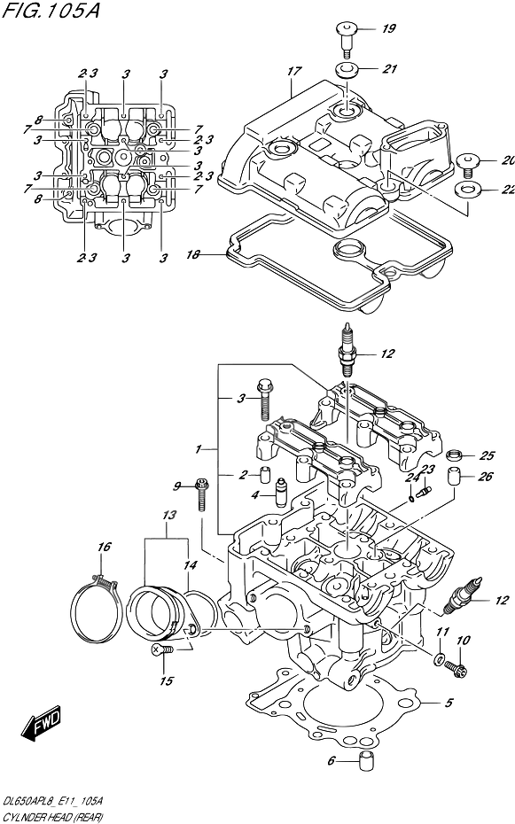 CULASSE POUR V-STROM 650 ABS(DL650AP L8 ) 2018