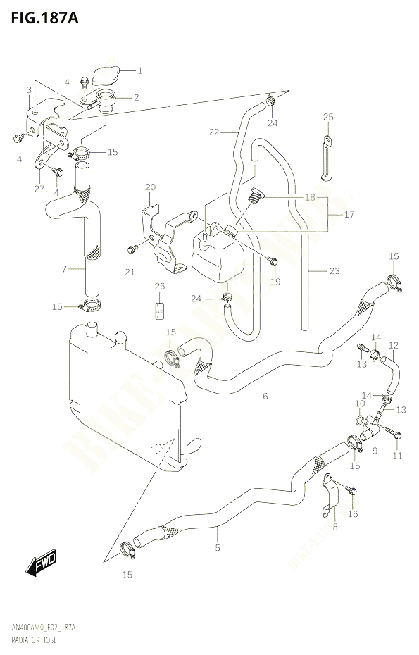 DURITE DE RADIATEUR POUR SUZUKI BURGMAN 400 2020 POUR BURGMAN 400 AN400A M0 