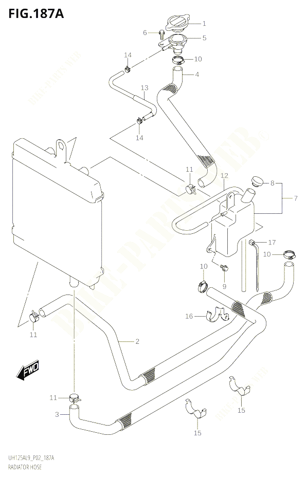 DURITE DE RADIATEUR POUR SUZUKI BURGMAN 125 2019 POUR BURGMAN 125 UH125A L9 