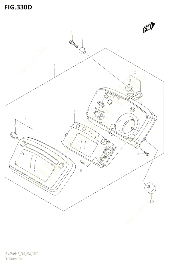 COMPTEURER LT A750XPBL8P03 POUR SUZUKI KINGQUAD 750 2018 POUR KINGQUAD 750 AXI 4WD LT A750XPB L8 