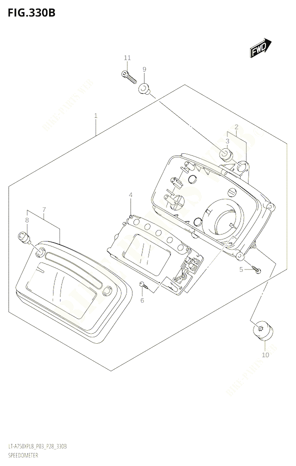 COMPTEURER LT A750XPL8P28 POUR SUZUKI KINGQUAD 750 2018 POUR KINGQUAD 750 AXI 4WD LT A750XPB L8 