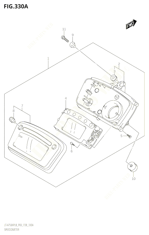 COMPTEURER LT A750XPL8P03 POUR SUZUKI KINGQUAD 750 2018 POUR KINGQUAD 750 AXI 4WD LT A750XPB L8 