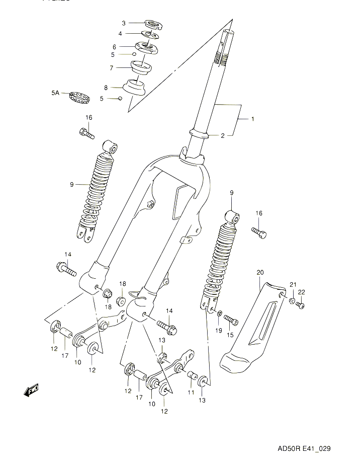 FOURCHE AVANT E41 POUR SUZUKI AD 60 1994 POUR SUZUKI ADAD60R 