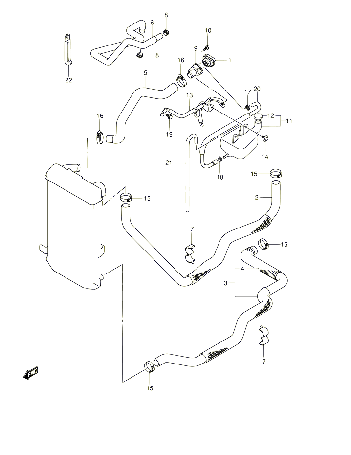 DURITE DE RADIATEUR POUR SUZUKI BURGMAN 400 2004 POUR BURGMAN 400 AN400 K4 