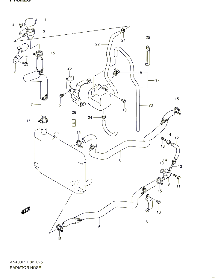 DURITE DE RADIATEUR POUR SUZUKI BURGMAN 400 2012 POUR BURGMAN 400 AN400 L1 