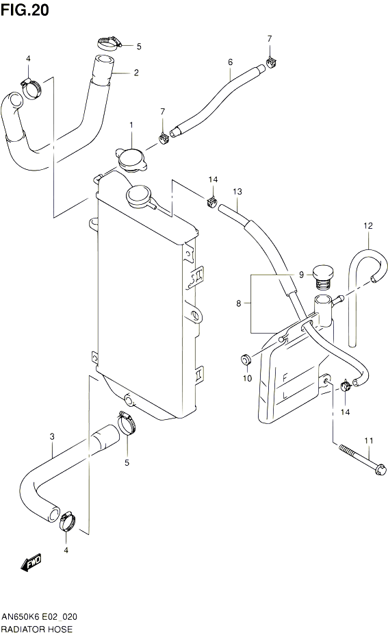 DURITE DE RADIATEUR POUR SUZUKI BURGMAN 650 2006 POUR SUZUKI BURGMANAN650 K6 