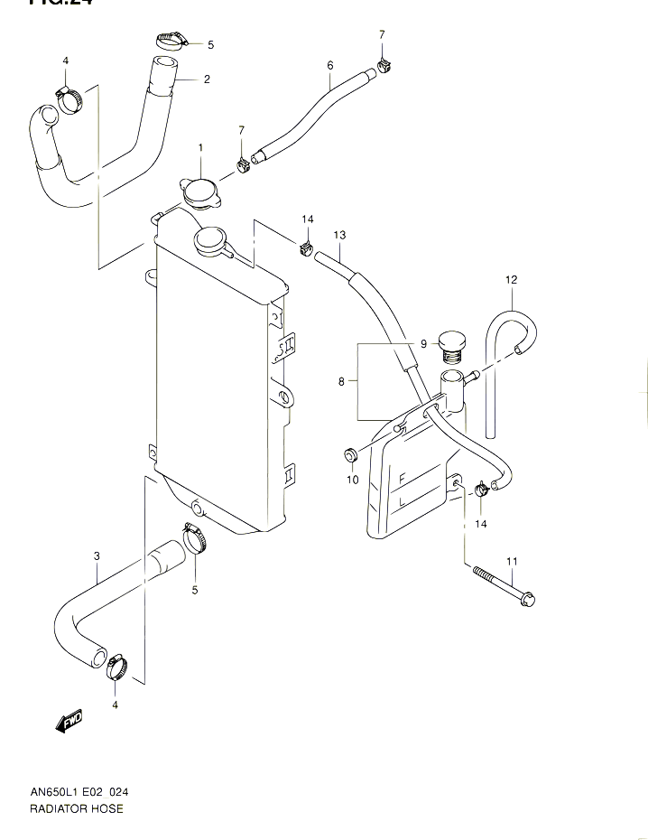 DURITE DE RADIATEUR POUR SUZUKI BURGMAN 650 2012 POUR SUZUKI BURGMANAN650A L1 