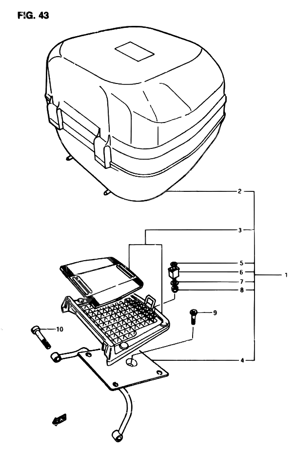 TOP CASE POUR SUZUKI APAP50R7W 1998