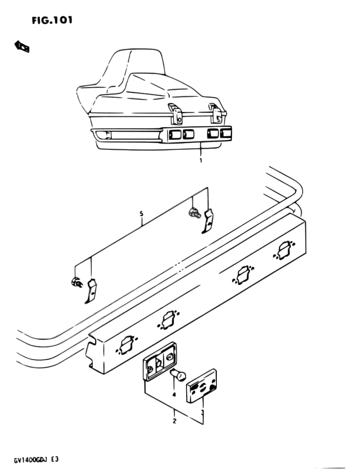 FEUX ADDITIONNELS TOP CASE POUR SUZUKI CAVALCADEGV1400GD H  GV1400GC H 1987