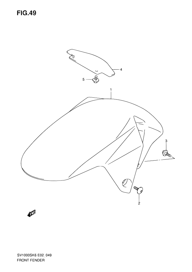 GARDE BOUE AVANT POUR SV 1000SV1000K6 2006