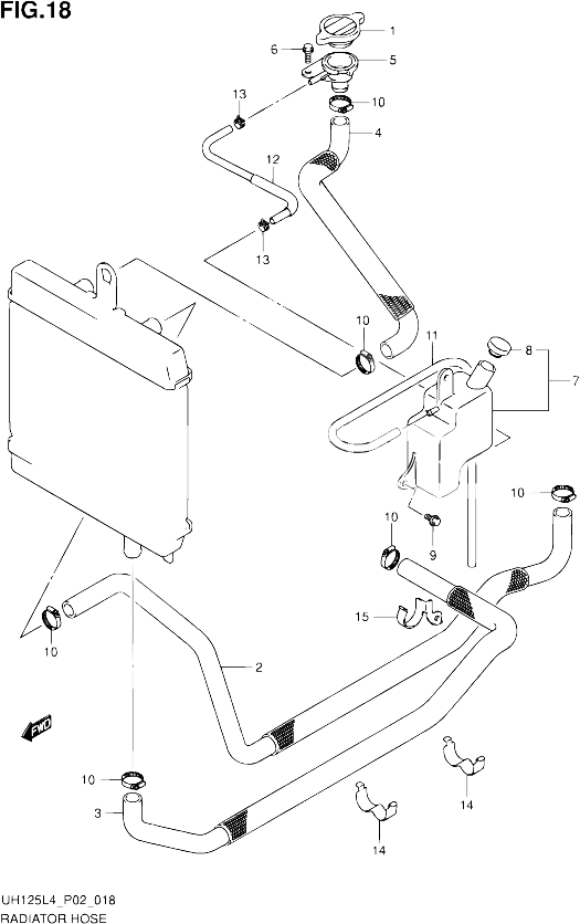 DURITE DE RADIATEUR POUR SUZUKI BURGMAN 125 2014 POUR SUZUKI BURGMANUH125 L4 