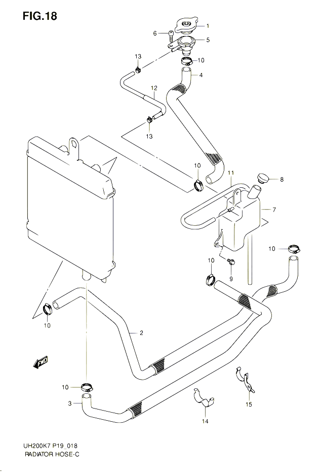 DURITE DE RADIATEUR POUR SUZUKI BURGMAN 200 2007 POUR SUZUKI BURGMANUH200K7