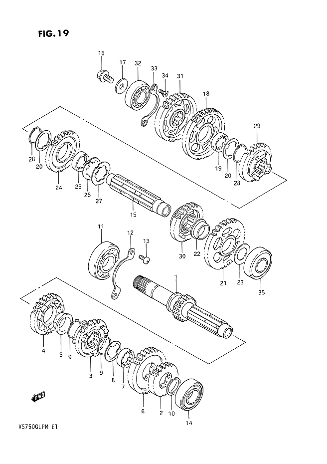 TRANSMISSION POUR INTRUDER 750VS750GLF K  VS750GLP K  1989