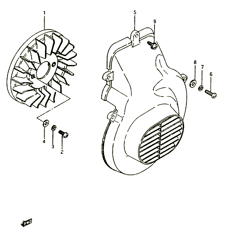 VENTILATEUR DE REFROIDISSEMENT POUR SUZUKI CP 50 1985 POUR SUZUKI CPCP50CHF 