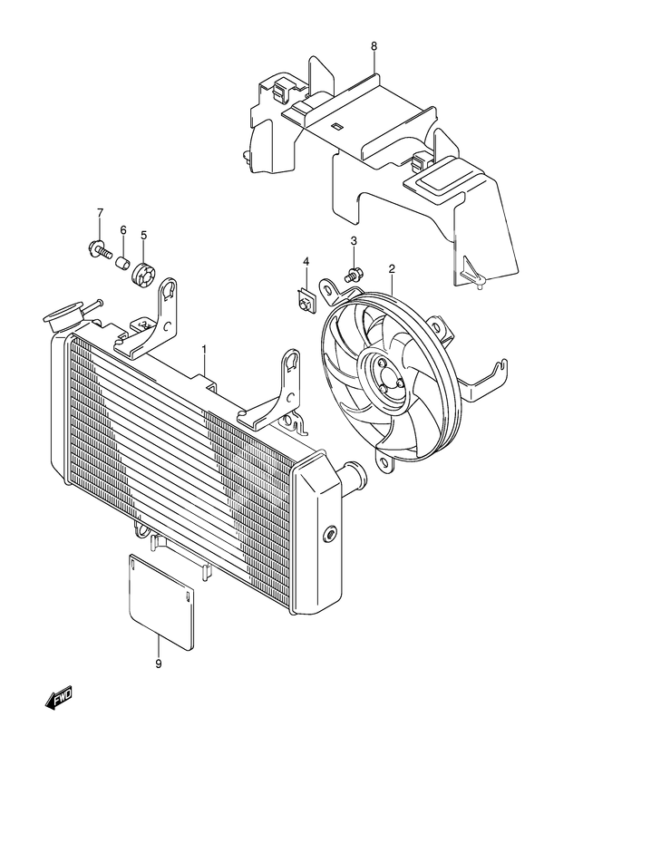 RADIATEUR POUR V-STROM 650(DL650K4) 2004