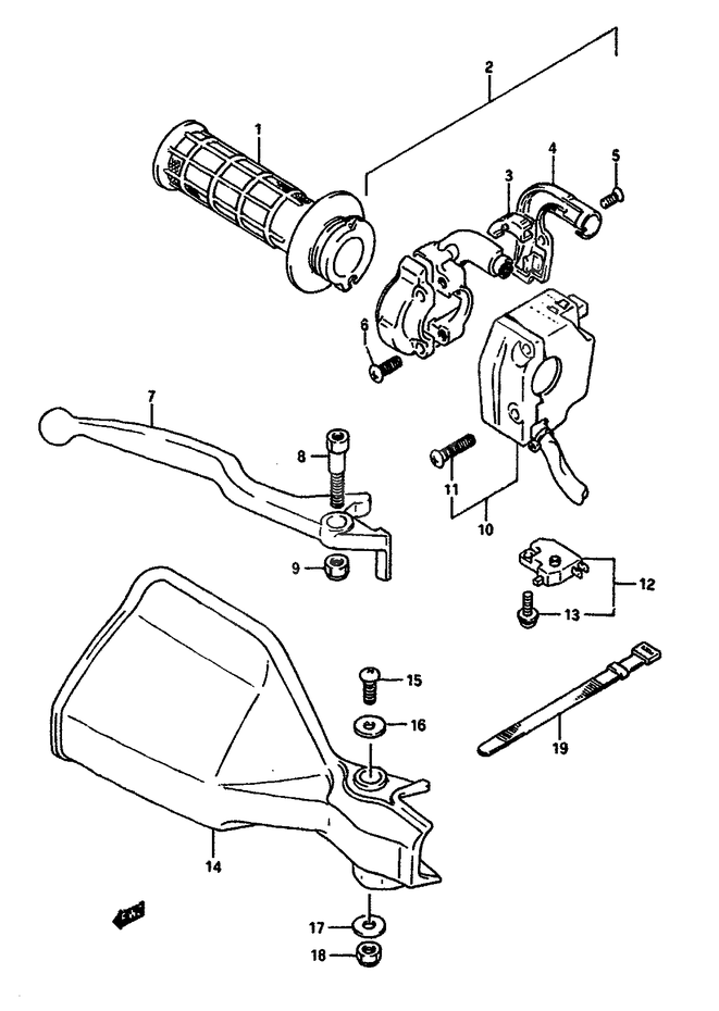 ENSEMBLE LEVIER COMMODO POUR SUZUKI DRDR650RSL 1990