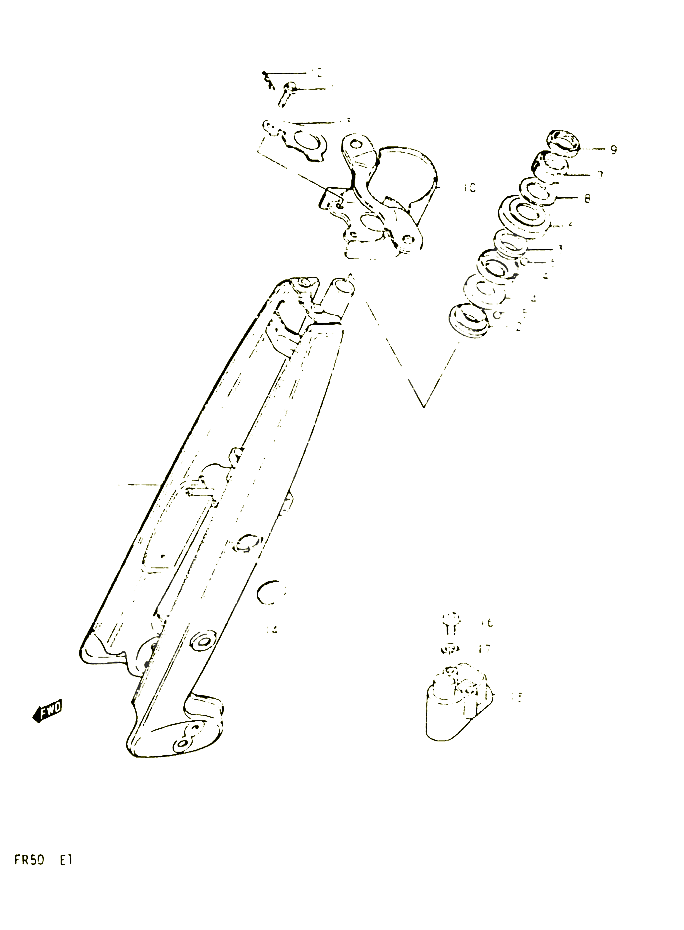FOURCHE AVANT POUR SUZUKI FR 50 1999 POUR FR 50 X FR50X 