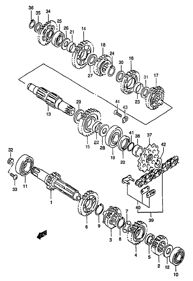 TRANSMISSION POUR SUZUKI RMRM250T 1996