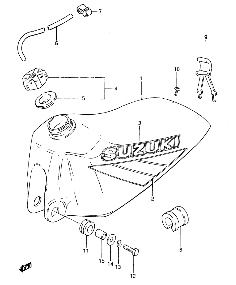 RESERVOIR DESSENCE POUR SUZUKI RM(RM500D) 1983